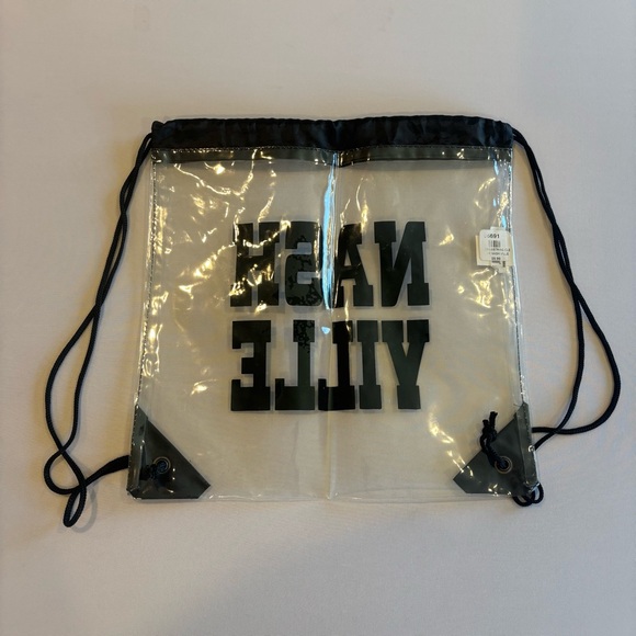 NASHVILLE Clear and Black Drawstring Bag NWT - Picture 3 of 10